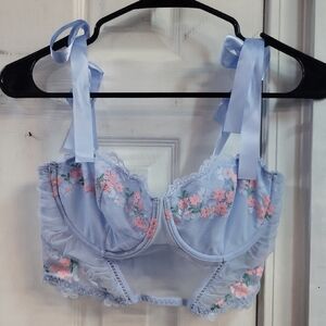 Auden Lace Bralette in Blue and Pink, Size M